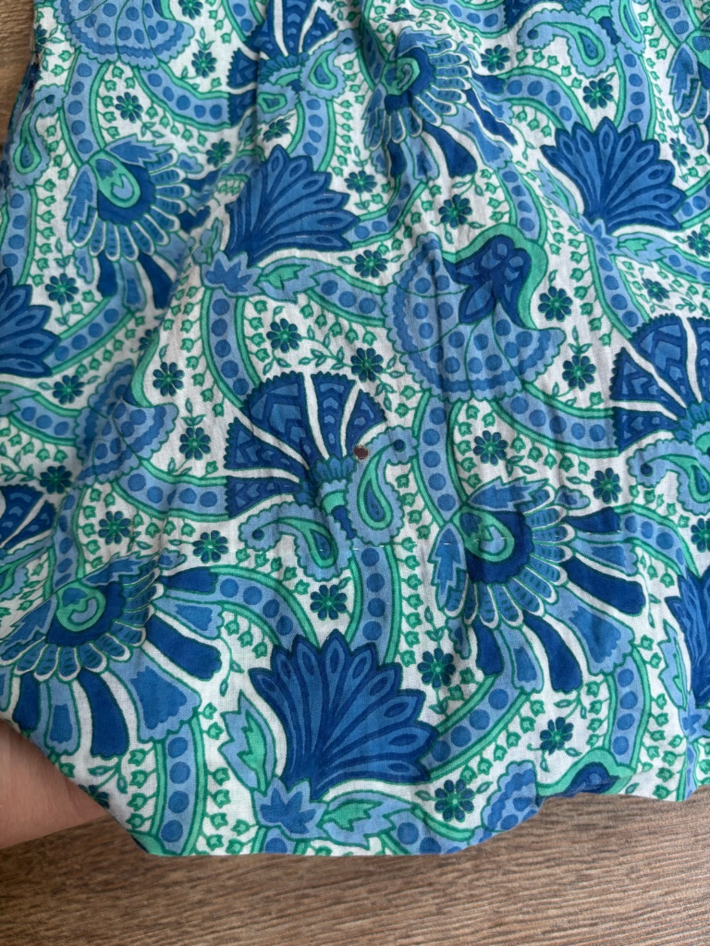 Gretchen Scott Blue Paisley Resort Dress XS | Boho Tunic Mini Coverup - Picture 13 of 15
